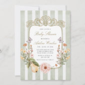 ヴィンテージ秋フローラベビーシャワー 招待状 (正面)