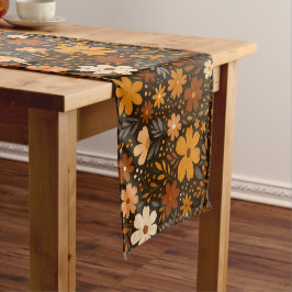 ヴィンテージ秋フローラルパターン – 秋の花 ショートテーブルランナー