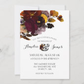 ヴィンテージ秋フローラ結婚ズ 招待状 (正面)