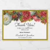 ヴィンテージ秋フローラ結婚ボホズサンキューミニ リキュールボトルラベル (シングルラベル)