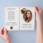 ヴィンテージ秋フローラ葬儀プログラムフライ チラシ (手)