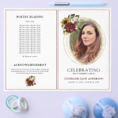 ヴィンテージ秋フローラ葬儀プログラムフライ チラシ (シングル)