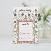 ヴィンテージ秋ブラックベリーRSVP 出欠カード (スタンド正面)