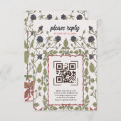 ヴィンテージ秋ブラックベリーRSVP 出欠カード (正面/裏面)