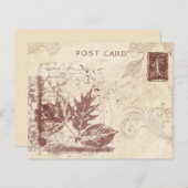 ヴィンテージ秋ポストカードスクラップブック紙 (正面/裏面)