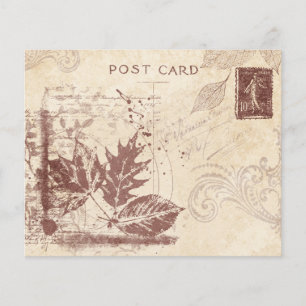 ヴィンテージ秋ポストカードスクラップブック紙