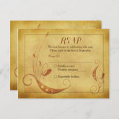 ヴィンテージ秋抽象芸術フローラ結婚式RSVPポストカード インビテーションポストカード (正面/裏面)