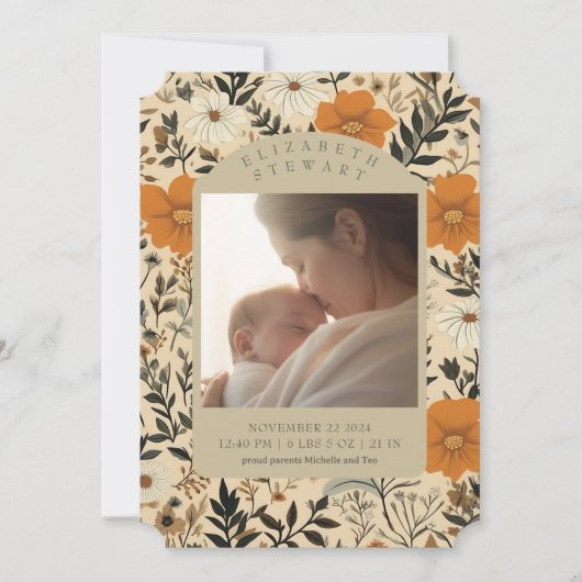 ヴィンテージ秋植物学2写真生誕発表 招待状 (正面)