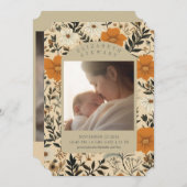 ヴィンテージ秋植物学2写真生誕発表 招待状 (正面/裏面)