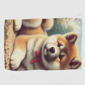 ヴィンテージ秋田油彩画 ゴルフタオル (横)