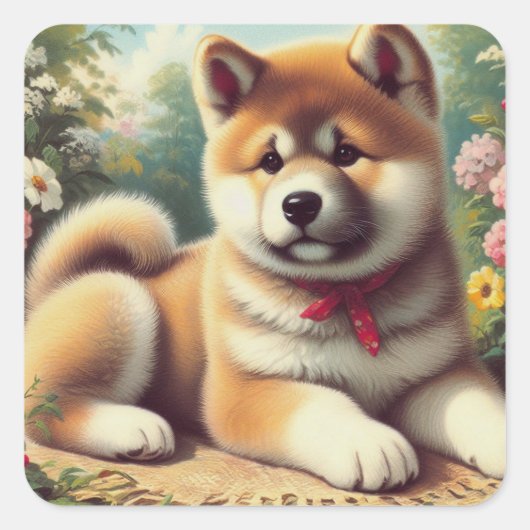 ヴィンテージ秋田油彩画 スクエアシール (正面)