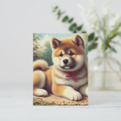 ヴィンテージ秋田油彩画 ポストカード (スタンド正面)