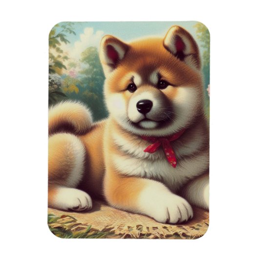 ヴィンテージ秋田油彩画 マグネット (縦)