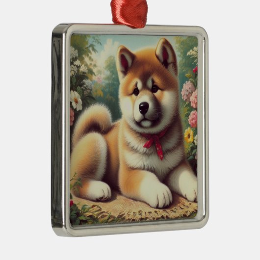 ヴィンテージ秋田油彩画 メタルオーナメント (右)