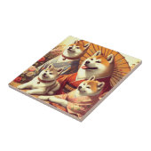 ヴィンテージ秋田絵画犬 タイル (側面)