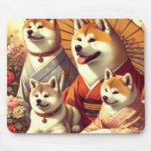 ヴィンテージ秋田絵画犬 マウスパッド (正面)