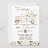 ヴィンテージ秋男女兼用ベビーシャワー 招待状 (正面)