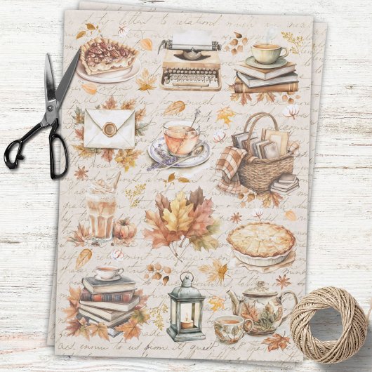 ヴィンテージ秋秋のアンティーク審美的デクページ 薄葉紙