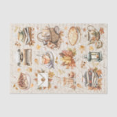 ヴィンテージ秋秋のアンティーク審美的デクページ 薄葉紙 (正面)