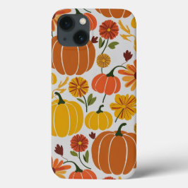 ヴィンテージ秋秋パンプキンハロウィーンフラワーズ秋 iPhone 13ケース
