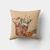 ヴィンテージ秋秋フローラアレンジメント&カボチャ クッション (裏面)