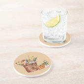 ヴィンテージ秋秋フローラアレンジメント&カボチャ コースター (側面)