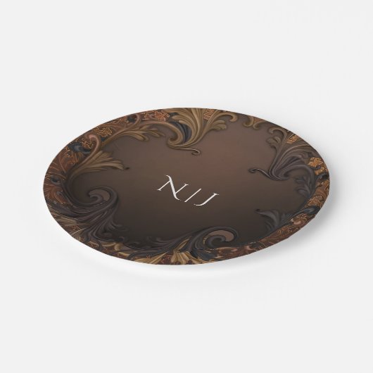 ヴィンテージ秋秋金ゴールド葉施設結婚品 ペーパープレート (アングル)