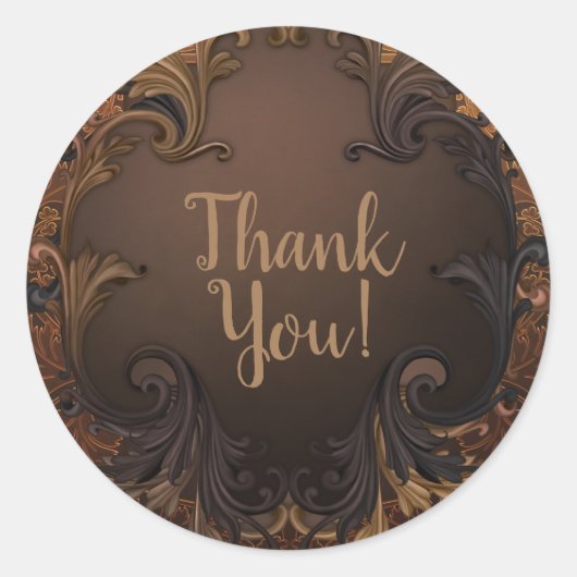 ヴィンテージ秋秋金ゴールド葉施設結婚品 ラウンドシール (正面)