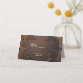 ヴィンテージ秋秋金ゴールド飾り葉付け表 プレイスカード (裏面)