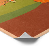 ヴィンテージ秋秋風ガール傘 ポスター (角)