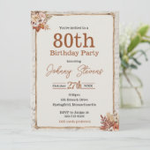 ヴィンテージ秋秋80th誕生日パーティーカード カード (スタンド正面)