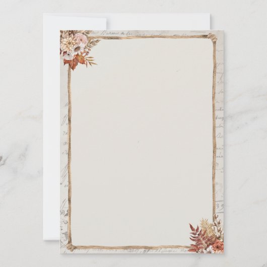 ヴィンテージ秋秋90th誕生日パーティーカード カード (裏面)