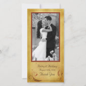 ヴィンテージ秋素朴国結婚フローラ サンキューカード (正面)