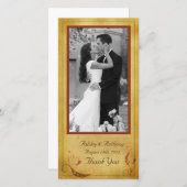 ヴィンテージ秋素朴国結婚フローラ サンキューカード (正面/裏面)