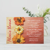 ヴィンテージ秋美しいレイシーバルミツワー招待状 招待状 (スタンド正面)