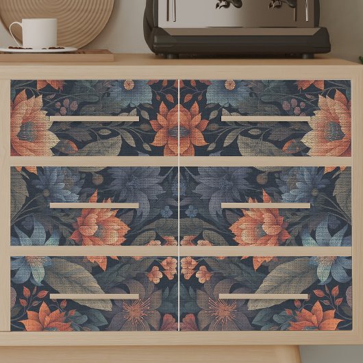 ヴィンテージ秋色の花の切り離し 薄葉紙