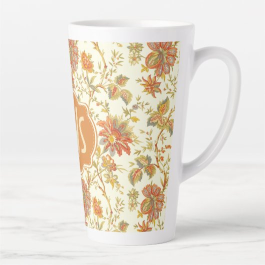 ヴィンテージ秋葉フローラオレンジモノグラム カフェラテマグ (右)