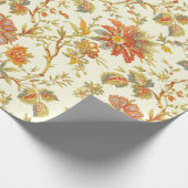 ヴィンテージ秋葉フローラオレンジ ラッピングペーパー (角)