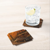 ヴィンテージ秋/秋の書店&カー ペーパーコースター (インサイチュ)