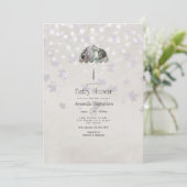 ヴィンテージ秋 – 秋ホワイトベビーシャワー招待状 招待状 (スタンド正面)