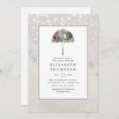 ヴィンテージ秋 – 秋ホワイトベビーシャワー 招待状 (正面/裏面)