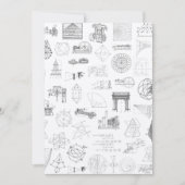 ヴィンテージ科学イラストレーション白黒パターン カード (正面)