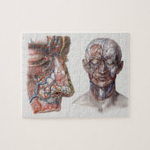 ヴィンテージ科学人間の解剖学的頭部と顔 ジグソーパズル (横)