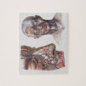 ヴィンテージ科学人間の解剖学的頭部と顔 ジグソーパズル (縦)