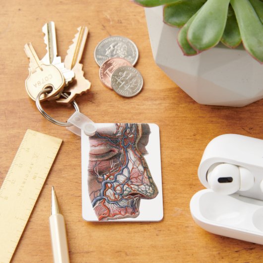 ヴィンテージ科学人間の解剖学、鼻との顔 キーホルダー (デスク)