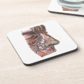 ヴィンテージ科学人間の解剖学、鼻との顔 コースター (左側)