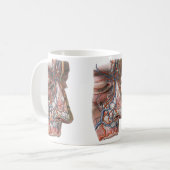 ヴィンテージ科学人間の解剖学、鼻との顔 コーヒーマグカップ (正面左)
