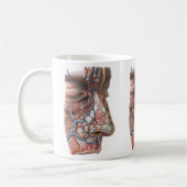 ヴィンテージ科学人間の解剖学、鼻との顔 コーヒーマグカップ (左)