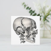 ヴィンテージ科学人間解剖学アンティークスカル (スタンド正面)