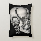 ヴィンテージ科学人間解剖学アンティークスカル アクセントクッション (正面(垂直))